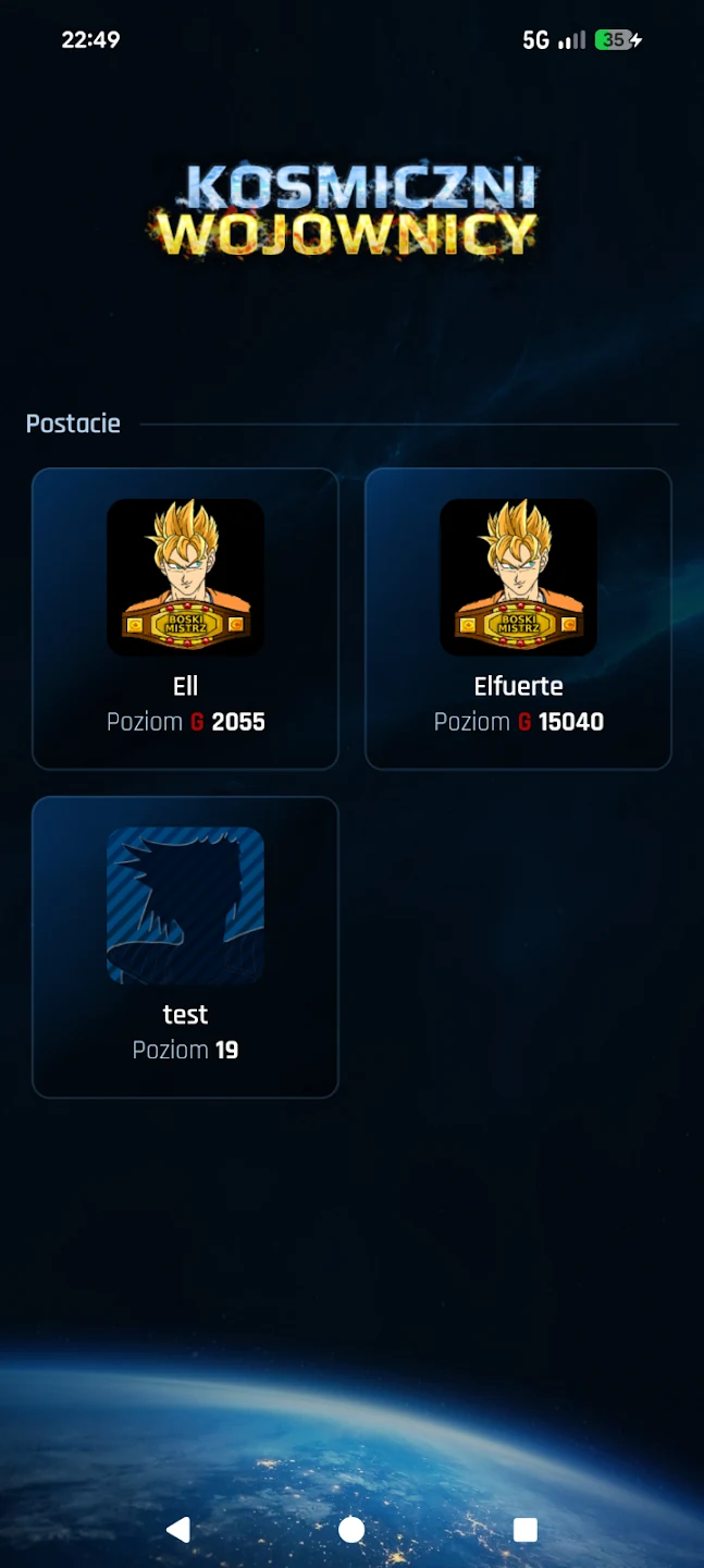 KW Mobile — choose your character